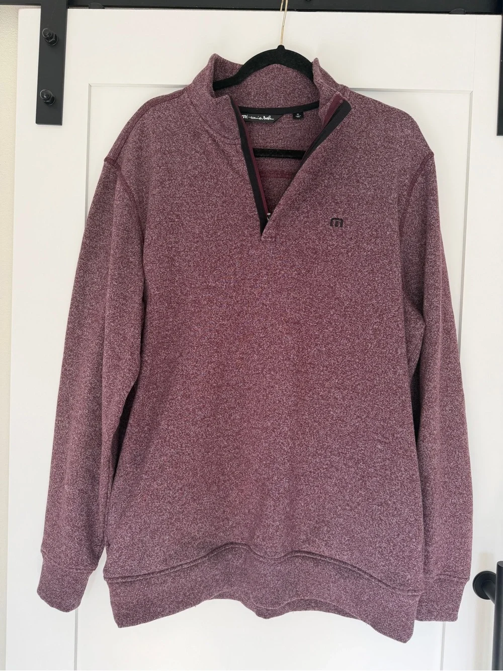 Travis Mathew Men's Heathered Maroon Quarter-Zip Pullover